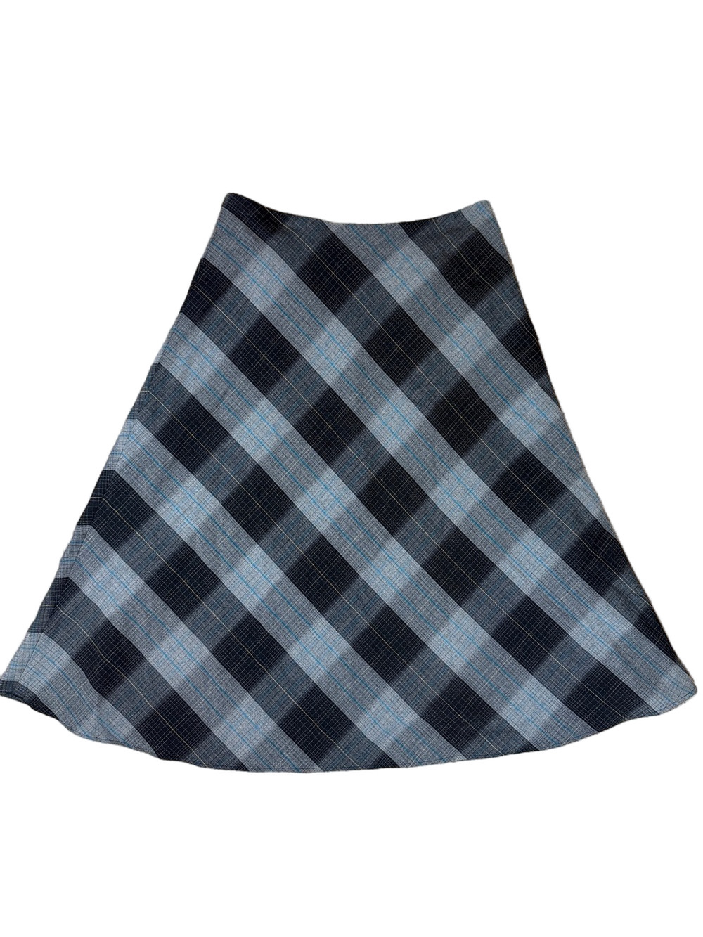Jones Wear Black and Blue Plaid A-Line Skirt SKU1590